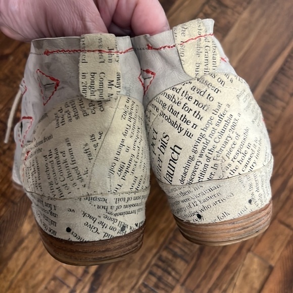 VTG Clocharme Ankle Bootie newsprint cap toe lace up 80’s size 37 - Picture 12 of 16